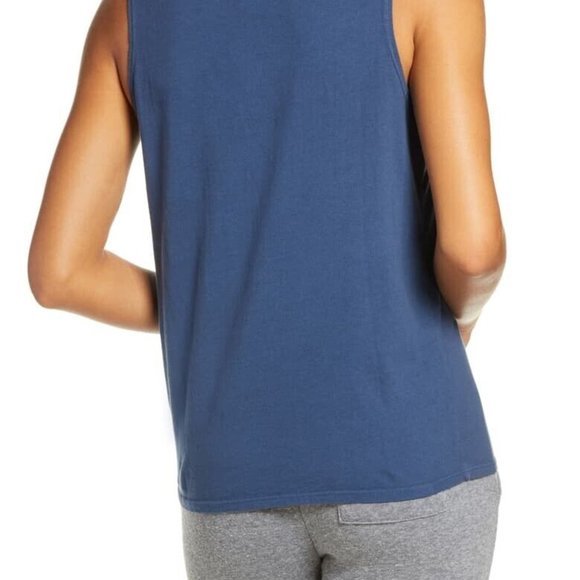 NWT RICHER POORER Womens Muscle Tank Top Tee Navy Marine Blue Cotton Made in USA - Picture 7 of 7